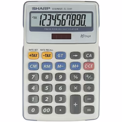 Sharp EL-334F, Bureau, Calculatrice financière, 10 chiffres, 1 lignes, Batterie/Solaire, Gris