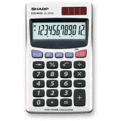 Sharp EL-379SB calculatrice Poche Calculatrice basique Blanc