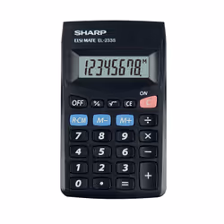 Sharp EL-233S calculatrice Poche Calculatrice basique Noir