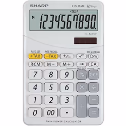 Sharp EL-M332, Bureau, Calculatrice financière, 10 chiffres, 1 lignes, Batterie/Solaire, Blanc