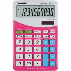 Sharp EL-M332, Bureau, Calculatrice financière, 10 chiffres, 1 lignes, Batterie/Solaire, Rose