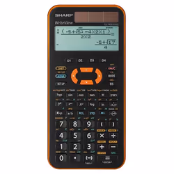 Sharp EL-W531XGYR, Poche, Calculatrice scientifique, 2 lignes, Batterie/Solaire, Noir, Orange
