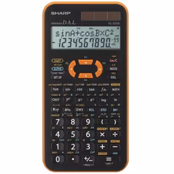 Sharp EL-520X, Poche, Calculatrice scientifique, 10 chiffres, 2 lignes, Batterie/Solaire, Noir, Orange