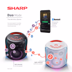 Sharp PS-919 Système d'enceinte portable 2.1 Noir 130 W - Vue supplémentaire 6