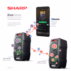 Sharp PS-929 haut-parleur portable et de fête Enceinte portable stéréo Noir 180 W - Vue supplémentaire 7