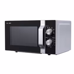 Sharp R-204SA, Comptoir, Micro-ondes grill, 20 L, 800 W, Rotatif, Noir, Gris, Acier inoxydable