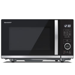 Sharp YC-QS204AE-B micro-onde Comptoir Micro-onde simple 20 L 800 W Noir, Acier inoxydable