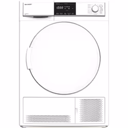 Sharp KD-HCB8S7PW91, Pose libre, Charge avant, Condensation, Blanc, Boutons, Rotatif, Droite