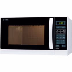 Sharp Home Appliances R-742WW, Comptoir, Micro-ondes grill, 25 L, 900 W, Tactile, Noir, Blanc