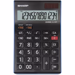 Sharp EL-145T, Bureau, Calculatrice financière, 14 chiffres, 1 lignes, Batterie/Solaire, Noir