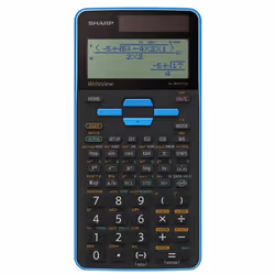 Sharp SH-ELW531TG, Poche, Calculatrice à écran, 16 chiffres, Batterie/Solaire, Noir, Bleu