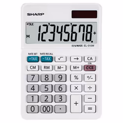 Sharp EL-310W, Bureau, Calculatrice financière, 8 chiffres, 1 lignes, Batterie/Solaire, Blanc