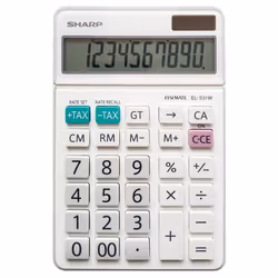 Sharp EL-331W, Calculatrice financière, 10 chiffres, 1 lignes, Batterie/Solaire, Blanc