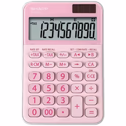 Sharp EL-M335, Bureau, Calculatrice basique, 10 chiffres, Batterie/Solaire, Rose