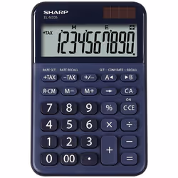 Sharp EL-M335, Bureau, Calculatrice basique, 10 chiffres, Batterie/Solaire, Bleu