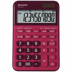 Sharp EL-M335, Bureau, Calculatrice basique, 10 chiffres, Batterie/Solaire, Rouge