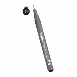 Artline EK-234, Noir, Noir, Gris, Métallique, Rond, Encre à base d'eau, Acier inoxydable, 0,4 mm