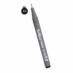 Artline EK-238, Noir, Noir, Gris, Métallique, Rond, Encre à base d'eau, Acier inoxydable, 0,8 mm
