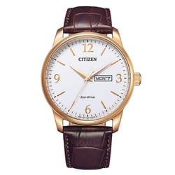 Montre Hommes - CITIZEN - Eco-Drive - Analogique - Bracelet Cuir Marron - BM8553-16A