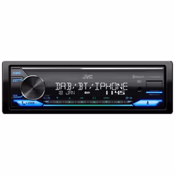 JVC KD-X482DBT, Noir, 1 DIN, 200 W, 7.1 canaux, 50 W, Rotatif