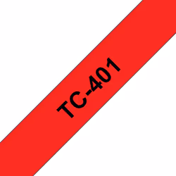 Brother Cassette à ruban pour étiqueteuse TC-401 originale – Noir sur rouge, 12 mm de large, Noir sur rouge, TC, Thermique di ...