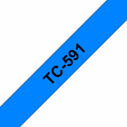 Brother TC-591, Noir sur bleu, TC, Noir, Brother, P-touch PT2000, PT3000, PT500, PT5000, PT8E, 9 mm