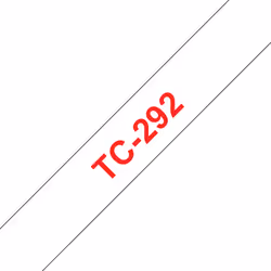 Brother TC-292, Rouge sur blanc, TC, Noir, Brother, P-touch PT8E, PT500, PT2000, PT3000, PT5000, 9 mm