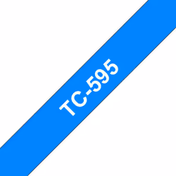 Brother TC-595, Blanc sur bleu, TC, Brother, P-touch PT8, PT500, PT2000, PT3000, PT5000, 9 mm, 7,7 m