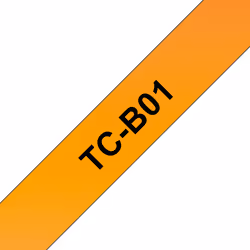 Brother TC-B01, Noir sur fond orange fluorescent, TC, Noir, Brother, P-touch PT8, PT500, PT2000, PT3000, PT5000, 1,2 cm