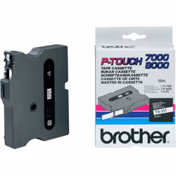 Brother Ruban pour étiqueteuse 9mm, Noir sur blanc, TX, Noir, Gris, Brother, P-touch PT7000, PT8000, PT-PC, 6 mm