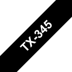 Brother TX-345 ruban d'étiquette Blanc sur noir