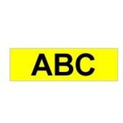 Brother Gloss Laminated Labelling Tape - 9mm, Black on Yellow ruban d'étiquette TZ