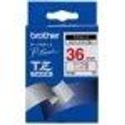 Brother Gloss Laminated Labelling Tape - 36 mm, Red on White ruban d'étiquette TZ