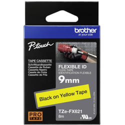 Brother - Ruban d'étiquetage flexible TZe-FX, tz-fx TZe-FX621 Couleur de ruban: jaune Couleur de police:noir 9 mm 8 m