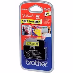 Brother M-K621B, Noir sur jaune, M, Brother, P-touch PT-85, PT-75, PT-BB4, PT-55, PT-65, PT-80, PT-90, 9 mm, 8 m