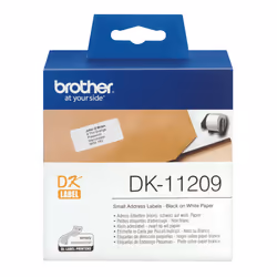 Brother DK-11209 - Rouleau d'étiquettes d'adresse original – Noir sur blanc, 29 x 62 mm, Noir sur blanc, 800 pièce(s), DK, Bl ...