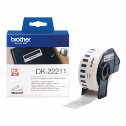 Brother DK-22211 - Rouleau d'étiquettes original – Blanc, 29 mm x 15,24 m, Noir sur blanc, 1 pièce(s), DK, Noir, Blanc, Therm ...