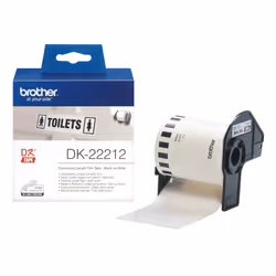 Brother DK-22212 - Rouleau de film continu original – Noir sur blanc, 62 mm, Noir sur blanc, DK, Blanc, Thermique directe, Br ...