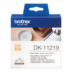 Brother DK-11219 - Rouleau d'étiquettes original – Noir sur blanc, 12 mm de diamètre, Blanc, DK, 1,2 cm, 1200 pièce(s)