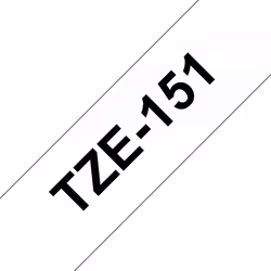 Brother TZe-151 - Cassette à ruban pour étiqueteuse originale – Transparent, 24 mm de large, TZ, Noir, 2,4 cm, 8 m, 29 mm, 68 ...