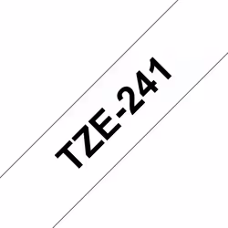 Brother TZe-241 - Cassette à ruban pour étiqueteuse originale – Noir sur blanc, 18 mm de large, Noir sur blanc, TZe, 1,8 cm,  ...