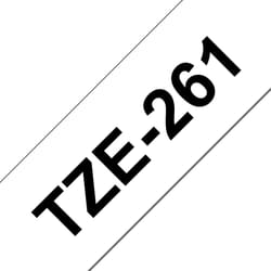 Brother TZe-261 - Cassette à ruban pour étiqueteuse originale – Noir sur blanc, 36 mm de large