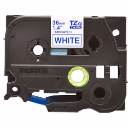 Brother TZe-263 - Cassette à ruban pour étiqueteuse originale – Bleu sur blanc, 36 mm de large