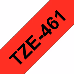 Brother Ruban pour étiqueteuse 36mm, Noir sur rouge, TZe, Transfert thermique, Brother, PT-9600, PT-9700PC, PT-9800PCN, 3,6 c ...
