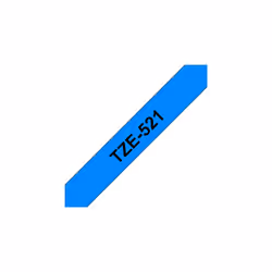 Brother TZe-521 - Cassette à ruban pour étiqueteuse originale – Noir sur bleu, 9 mm de large
