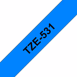 Brother TZe-531 - Cassette à ruban pour étiqueteuse originale – Noir sur bleu, 12 mm de large, TZ, Bleu, 1,2 cm, 8 m, 17 mm,  ...