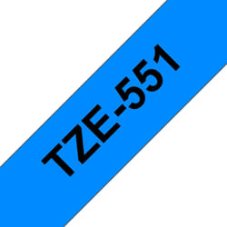 Brother TZe-551 - Cassette à ruban pour étiqueteuse originale – Noir sur bleu, 24 mm de large