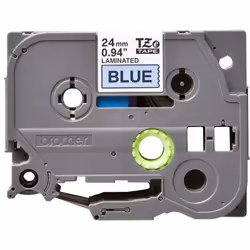 Brother TZe-551 - Cassette à ruban pour étiqueteuse originale – Noir sur bleu, 24 mm de large