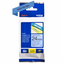 Brother TZe-551 - Cassette à ruban pour étiqueteuse originale – Noir sur bleu, 24 mm de large