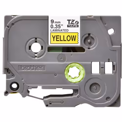 Brother TZe-621 - Cassette à ruban pour étiqueteuse originale – Noir sur jaune, 9 mm de large
